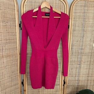 Retrofete Pink Knit Mini Dress